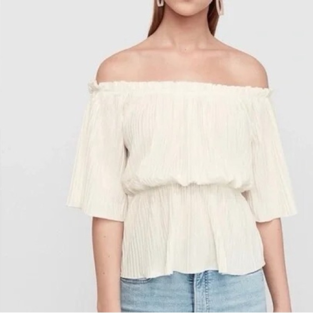 Express Off-Shoulder Cream Blouse